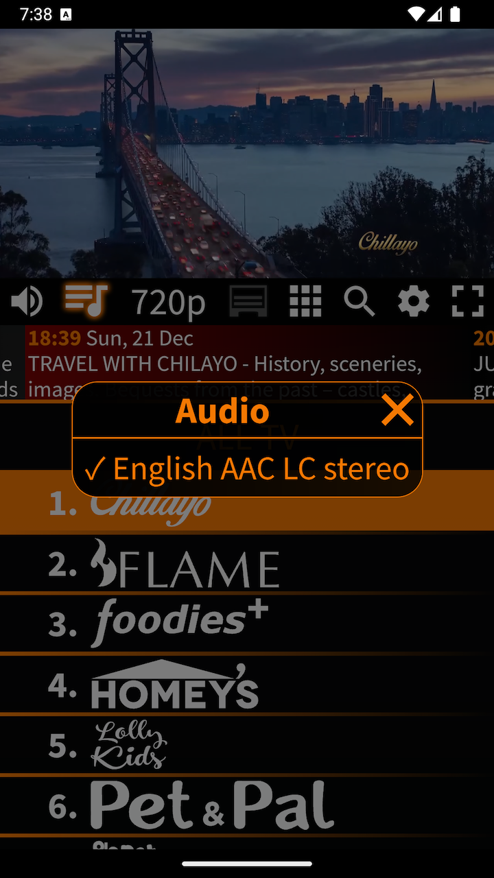 TV GRAND mobile player controls